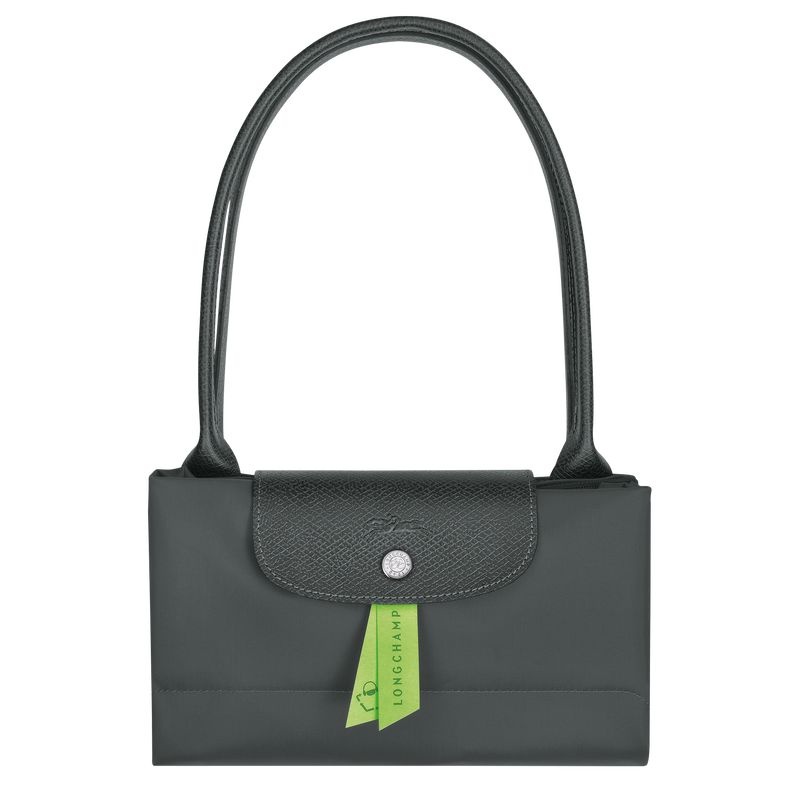 Deep Grey Longchamp Le Pliage Green L Women's Tote Bags | 0915-BJURW