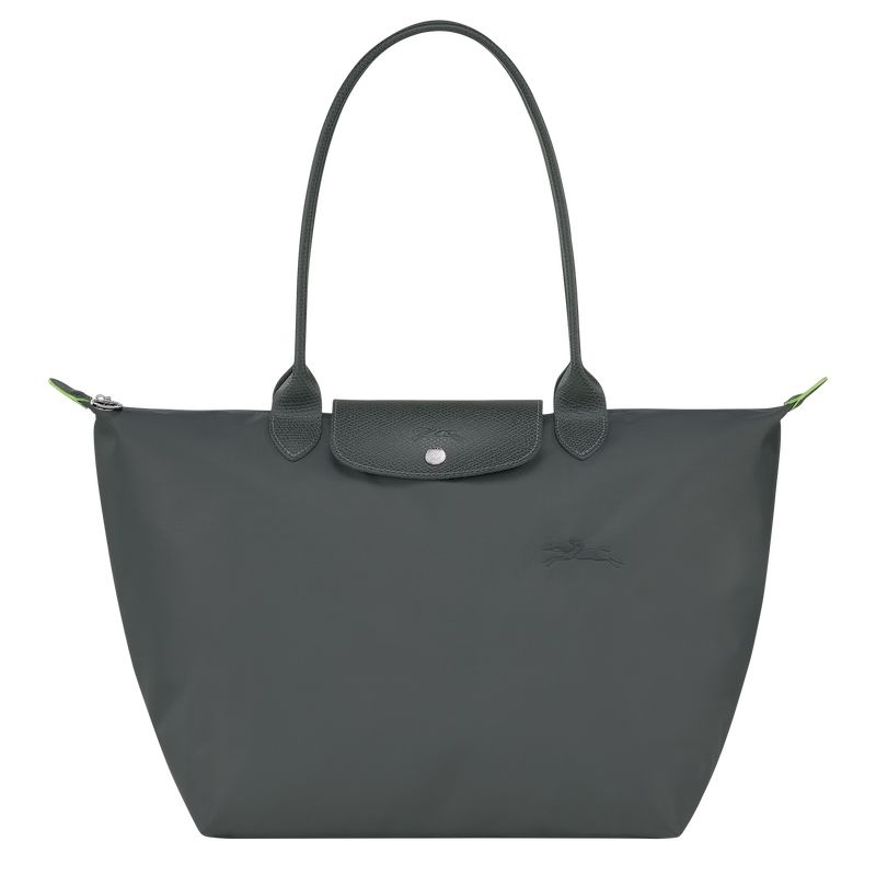 Deep Grey Longchamp Le Pliage Green L Women\'s Tote Bags | 0915-BJURW