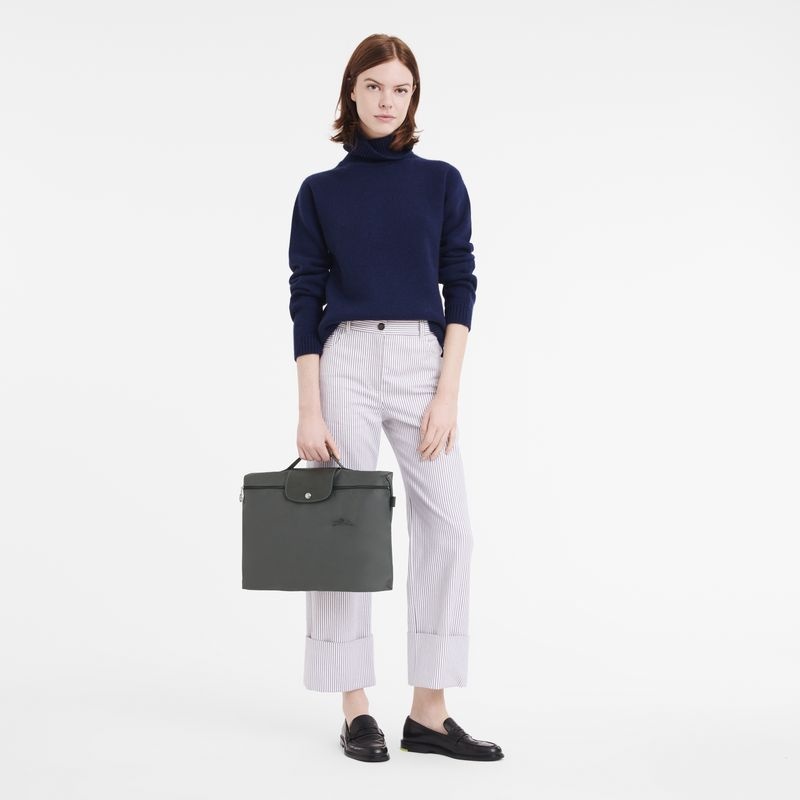 Deep Grey Longchamp Le Pliage Green S Women's Briefcase | 0238-EAMNC