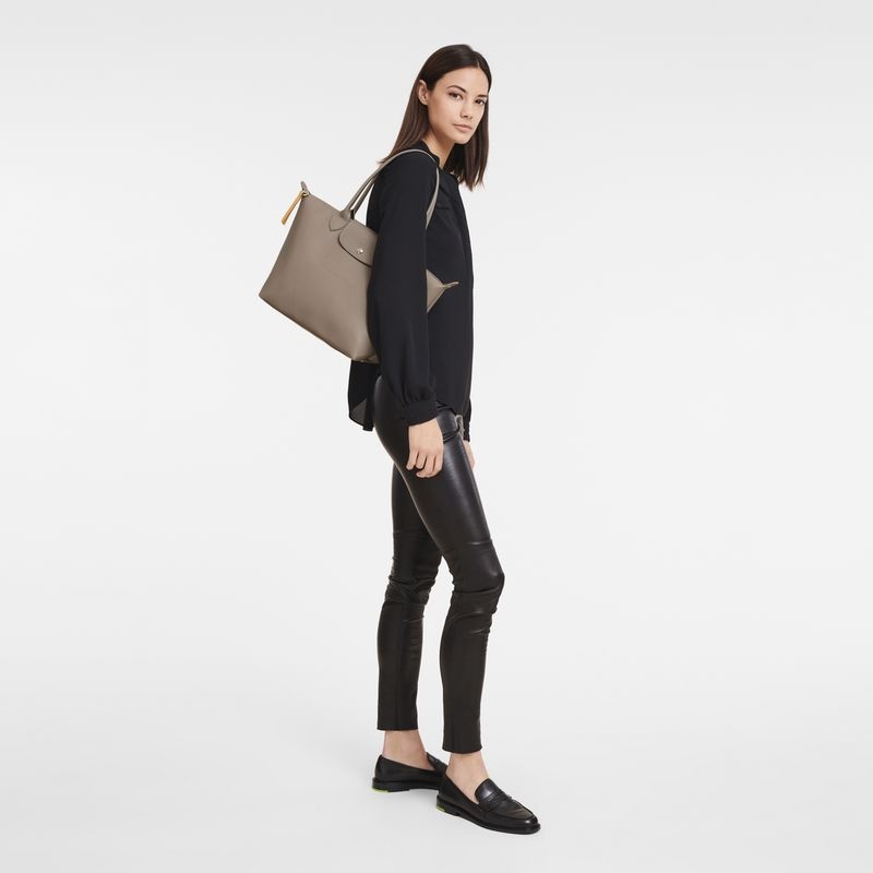 Grey Brown Longchamp Le Pliage City M Women's Tote Bags | 7863-FUCSR