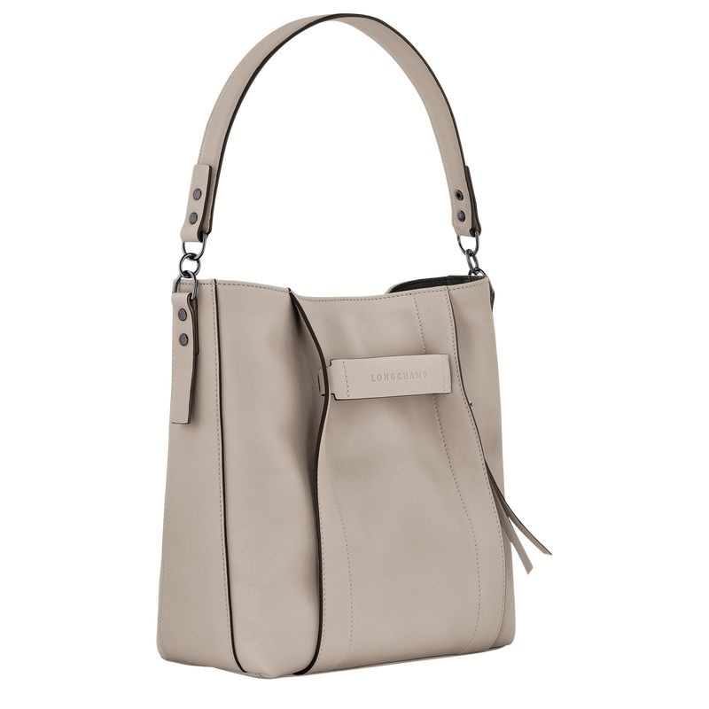 Grey Longchamp 3D M Women's Hobo Bag | 6385-NBOWV