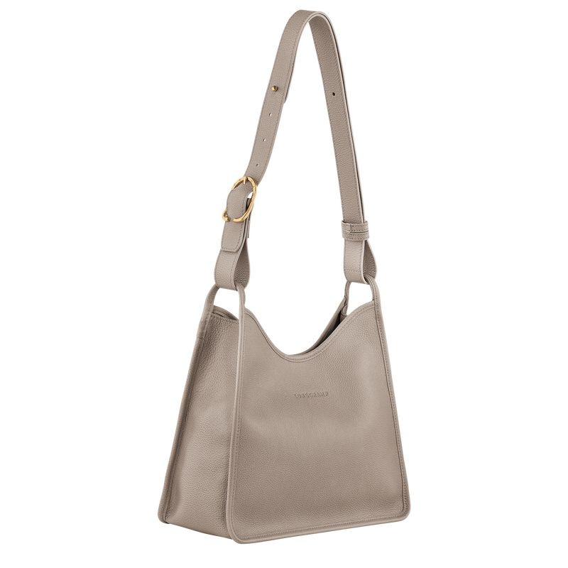 Grey Longchamp Le Foulonné M Women's Hobo Bag | 2036-CWFNA