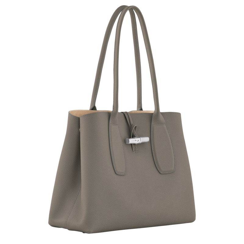 Grey Longchamp Roseau L Women's Tote Bags | 9726-VQULC