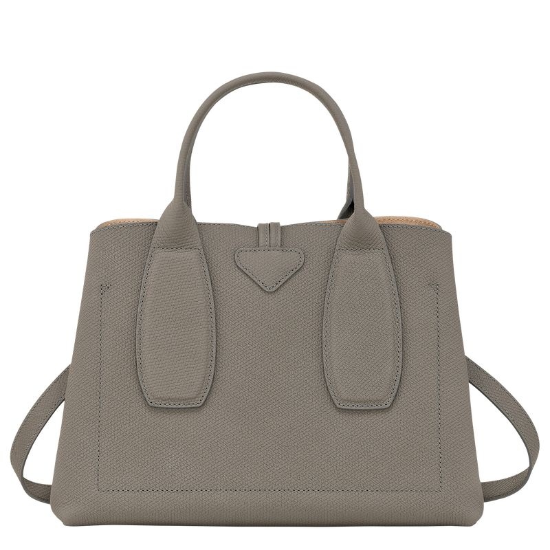 Grey Longchamp Roseau M Women's Handbag | 5708-VLUHF