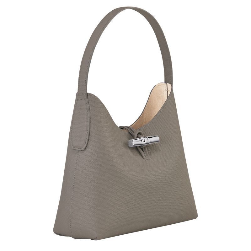 Grey Longchamp Roseau M Women's Hobo Bag | 5790-DXSQW