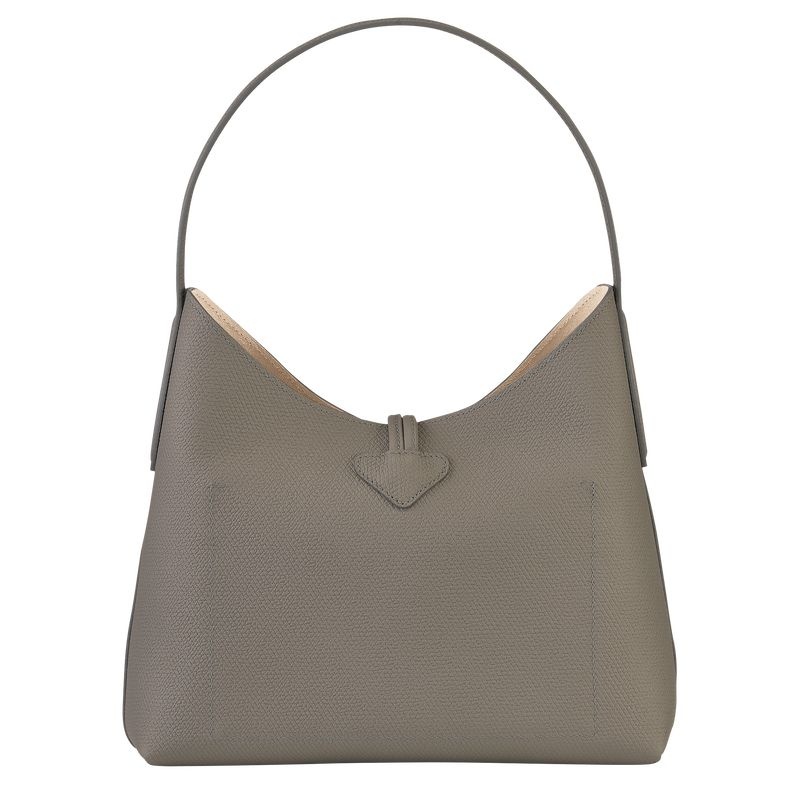 Grey Longchamp Roseau M Women's Hobo Bag | 5790-DXSQW