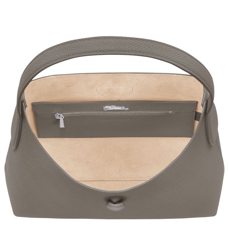 Grey Longchamp Roseau M Women's Hobo Bag | 5790-DXSQW