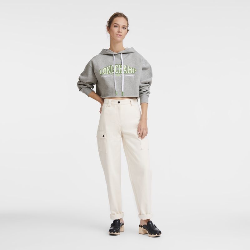 Grey Longchamp Women's Hoodie | 1890-OXFML