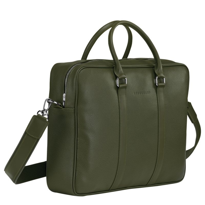 Khaki Longchamp Le Foulonné M Men's Briefcase | 9270-CNTUO