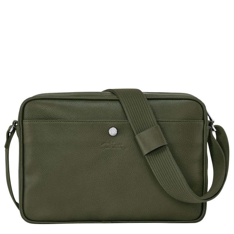 Khaki Longchamp Le Foulonné M Men's Crossbody Bags | 1453-ZOQBY