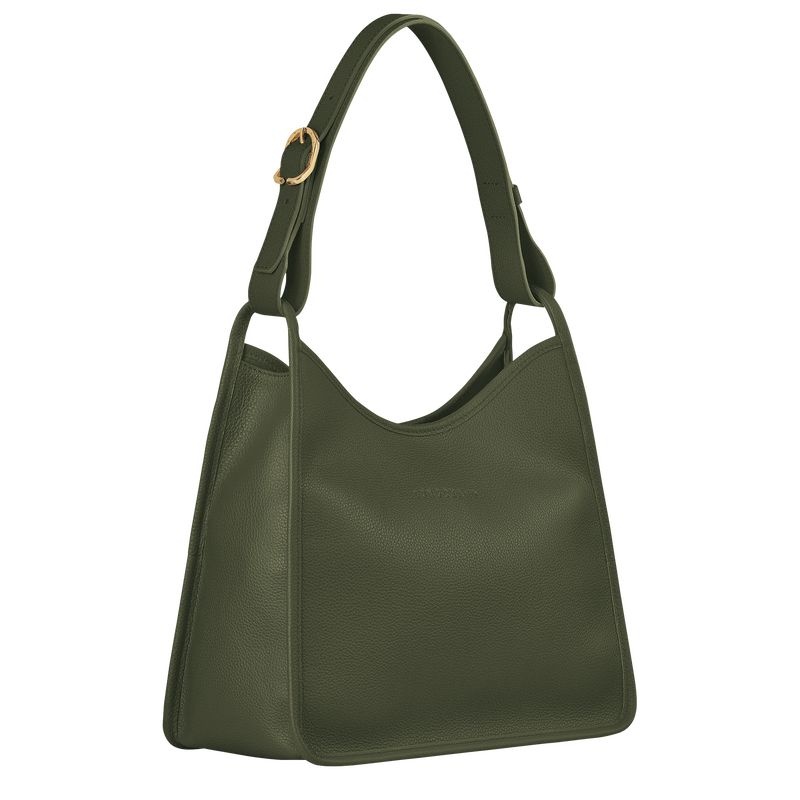 Khaki Longchamp Le Foulonné M Women's Hobo Bag | 2764-HLUFE