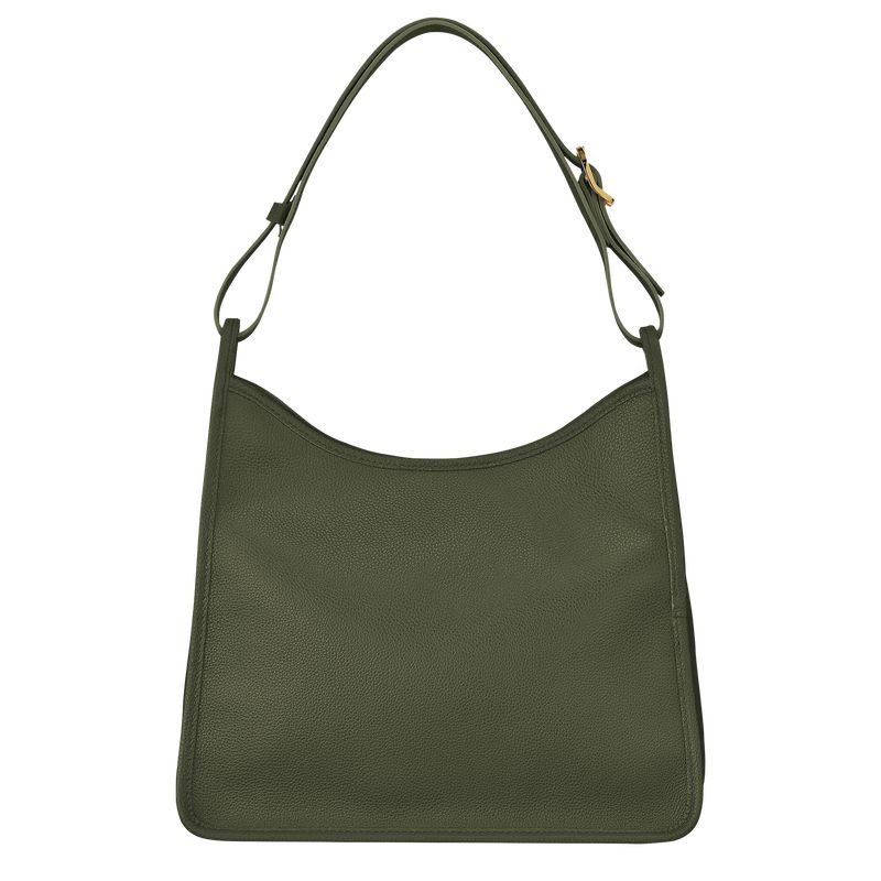 Khaki Longchamp Le Foulonné M Women's Hobo Bag | 2764-HLUFE