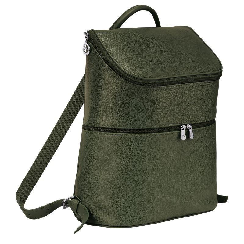 Khaki Longchamp Le Foulonné Men's Backpacks | 7452-APZFB