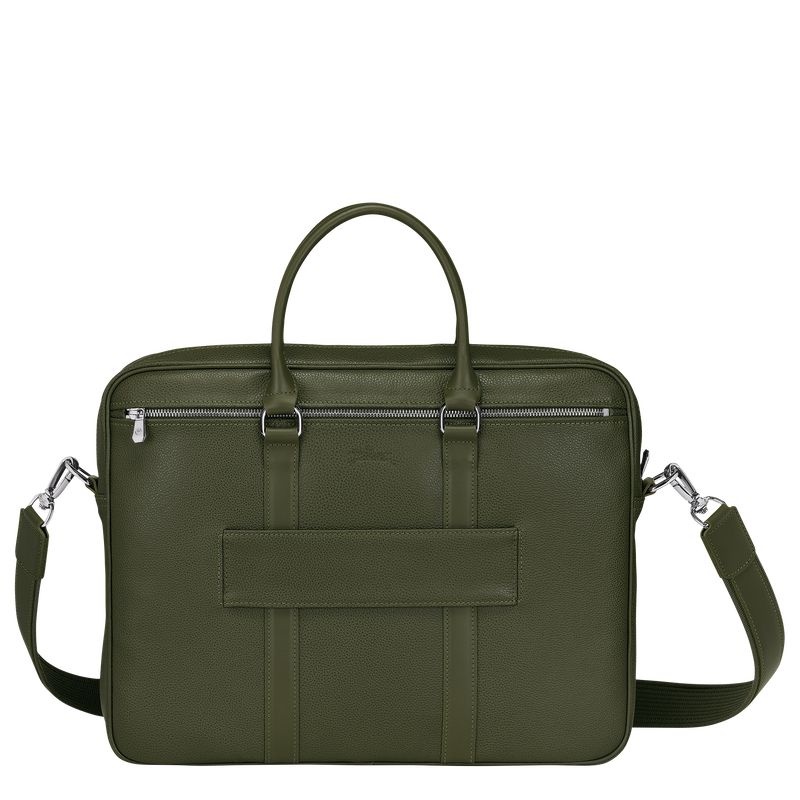 Khaki Longchamp Le Foulonné S Men's Briefcase | 9653-BSWTU