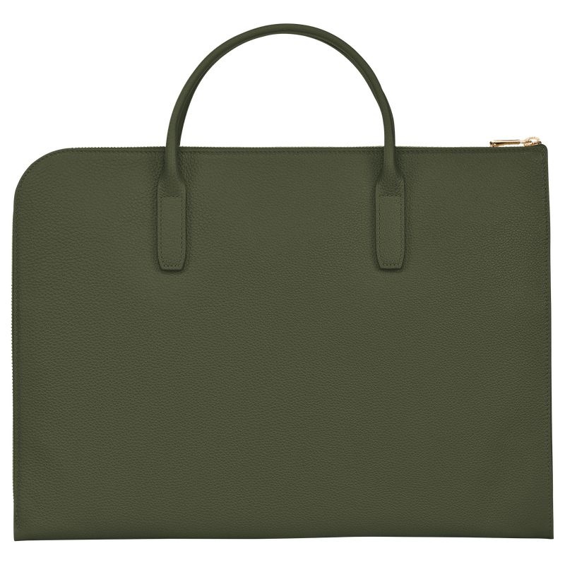 Khaki Longchamp Le Foulonné S Women's Briefcase | 5491-NUXAV