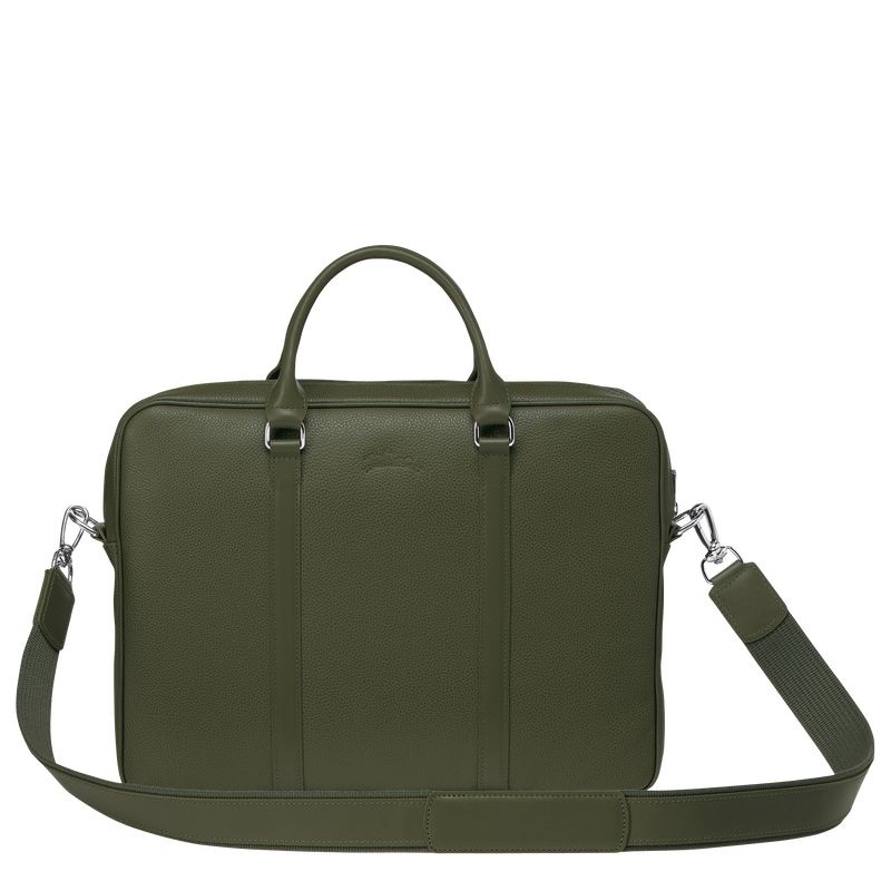 Khaki Longchamp Le Foulonné XS Men's Briefcase | 6289-LXEZI