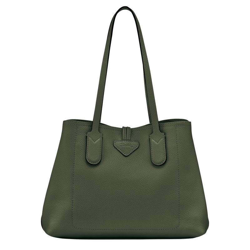 Khaki Longchamp Roseau Essential M Women's Tote Bags | 6218-YLSJR