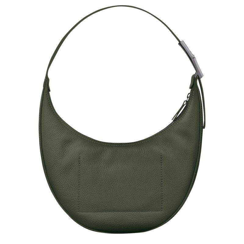 Khaki Longchamp Roseau Essential M Women's Hobo Bag | 1428-YOPTR