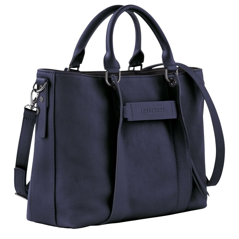 Navy Longchamp 3D L Women's Handbag | 1740-MIKQS