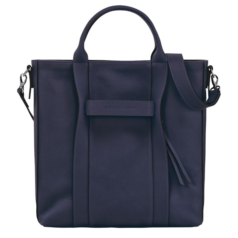 Navy Longchamp 3D L Women\'s Tote Bags | 3957-PCYBZ