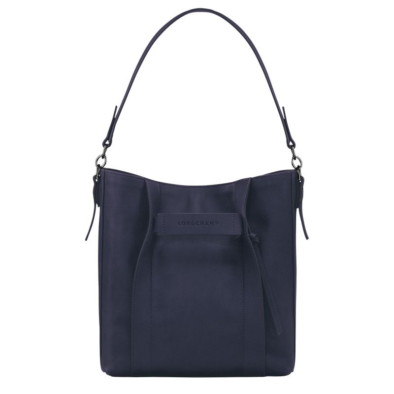 Navy Longchamp 3D M Women\'s Hobo Bag | 2416-BPZFV