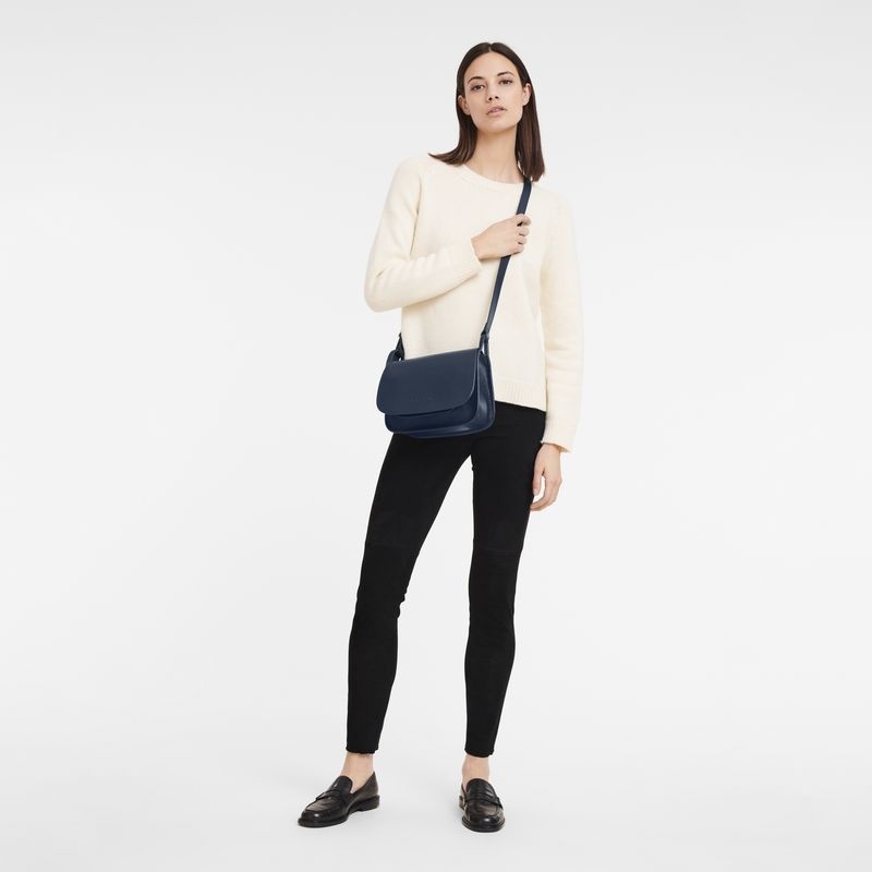 Navy Longchamp Le Foulonné M Women's Crossbody Bags | 7386-MYHSG