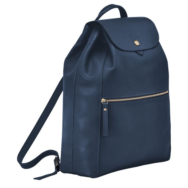 Navy Longchamp Le Foulonné Women's Backpacks | 5781-BJOGA