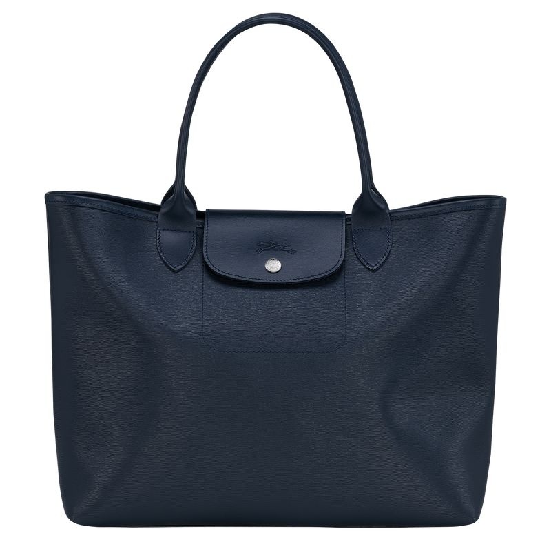 Navy Longchamp Le Pliage City L Women\'s Tote Bags | 8753-GVDCA