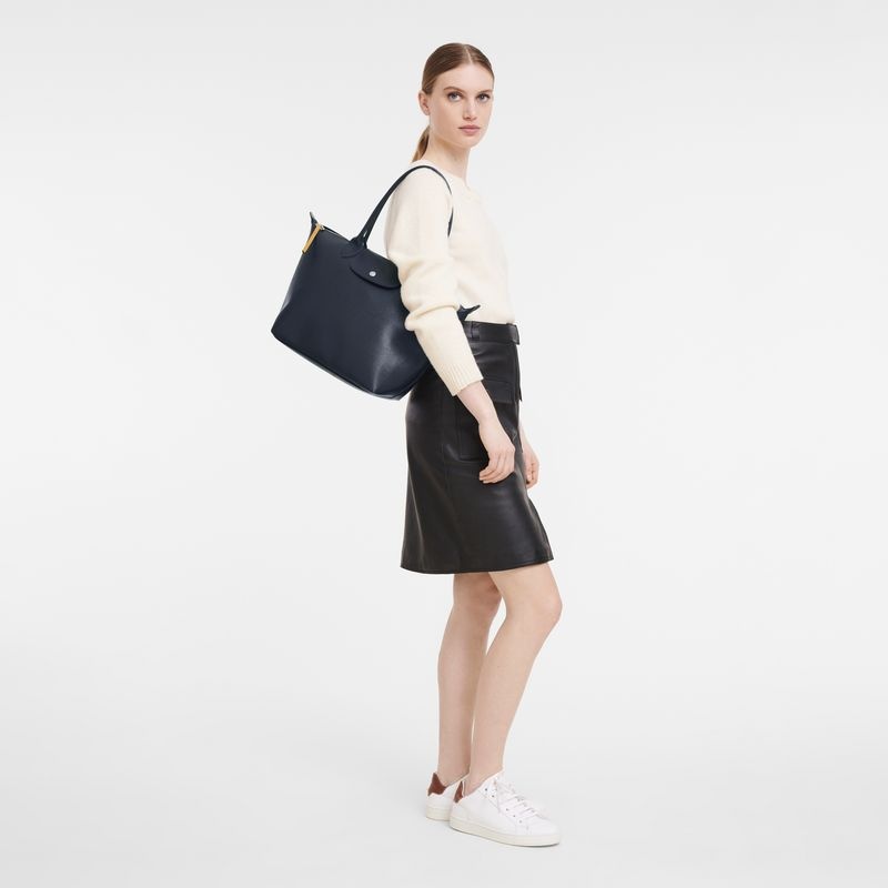 Navy Longchamp Le Pliage City M Women's Tote Bags | 7098-SCEXB