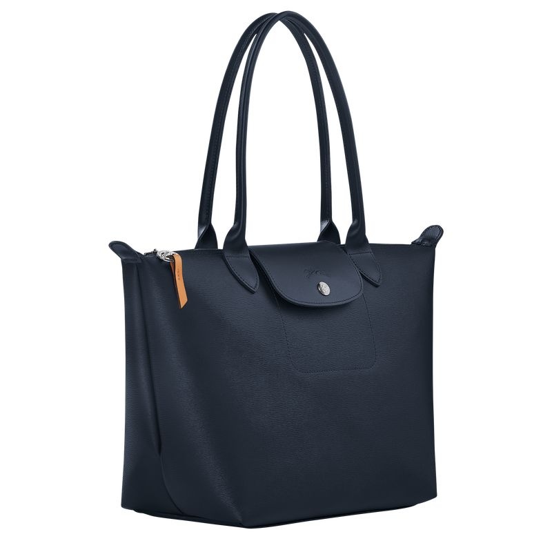 Navy Longchamp Le Pliage City M Women's Tote Bags | 7098-SCEXB