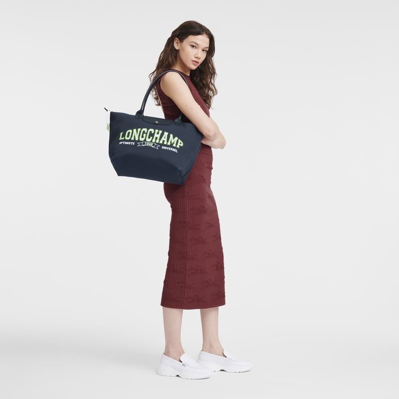 Navy Longchamp Le Pliage Collection L Women's Tote Bags | 6170-TWFEI