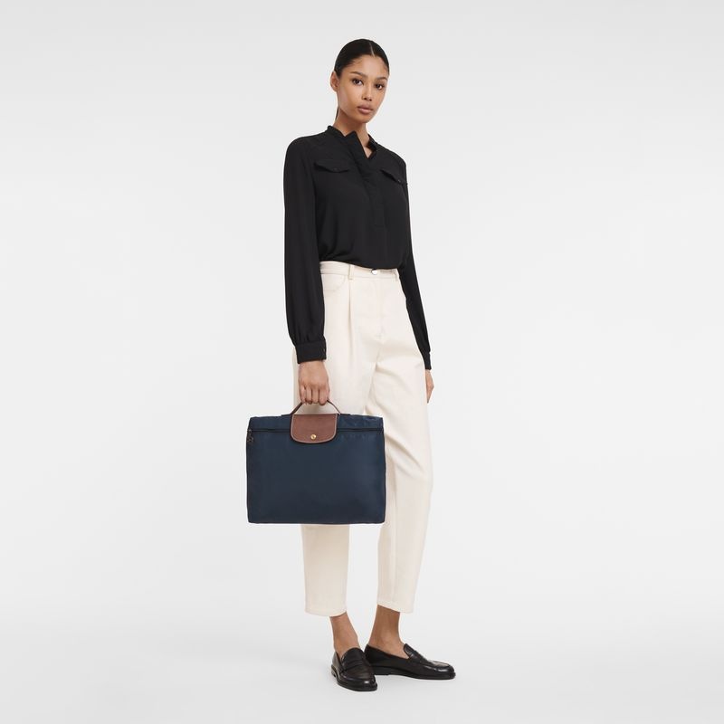 Navy Longchamp Le Pliage Original S Women's Briefcase | 0369-MWXJY