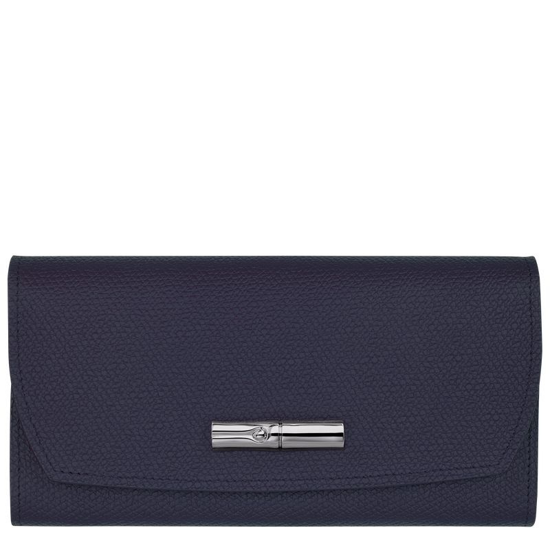 Navy Longchamp Roseau Continental Women\'s Wallet | 8216-FJHOK