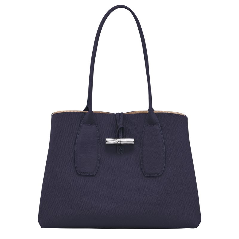 Navy Longchamp Roseau L Women\'s Tote Bags | 5134-STZRN