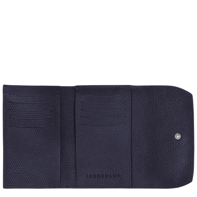 Navy Longchamp Roseau Women's Wallet | 5167-YTVLA