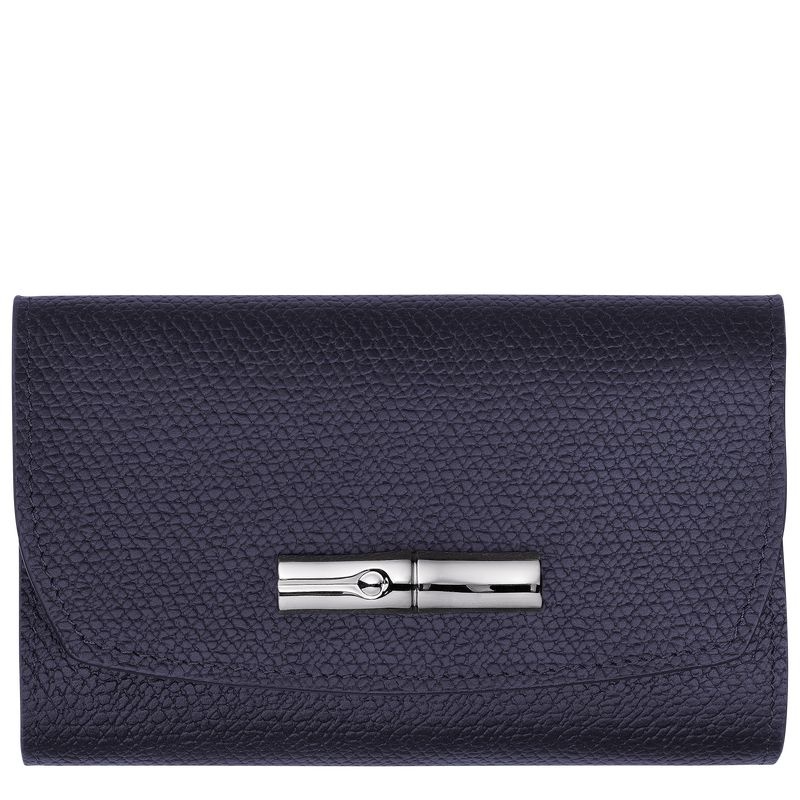 Navy Longchamp Roseau Women\'s Wallet | 5167-YTVLA