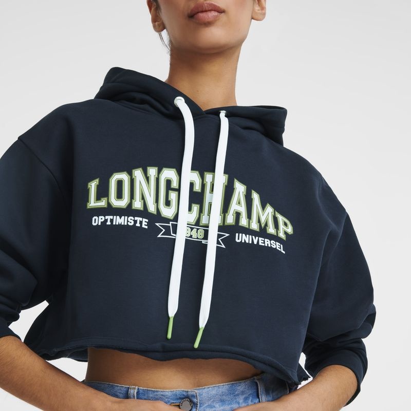 Navy Longchamp Women's Hoodie | 8765-SRWEX