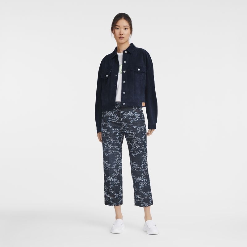 Navy Longchamp Women's Jackets | 9026-AWTKE