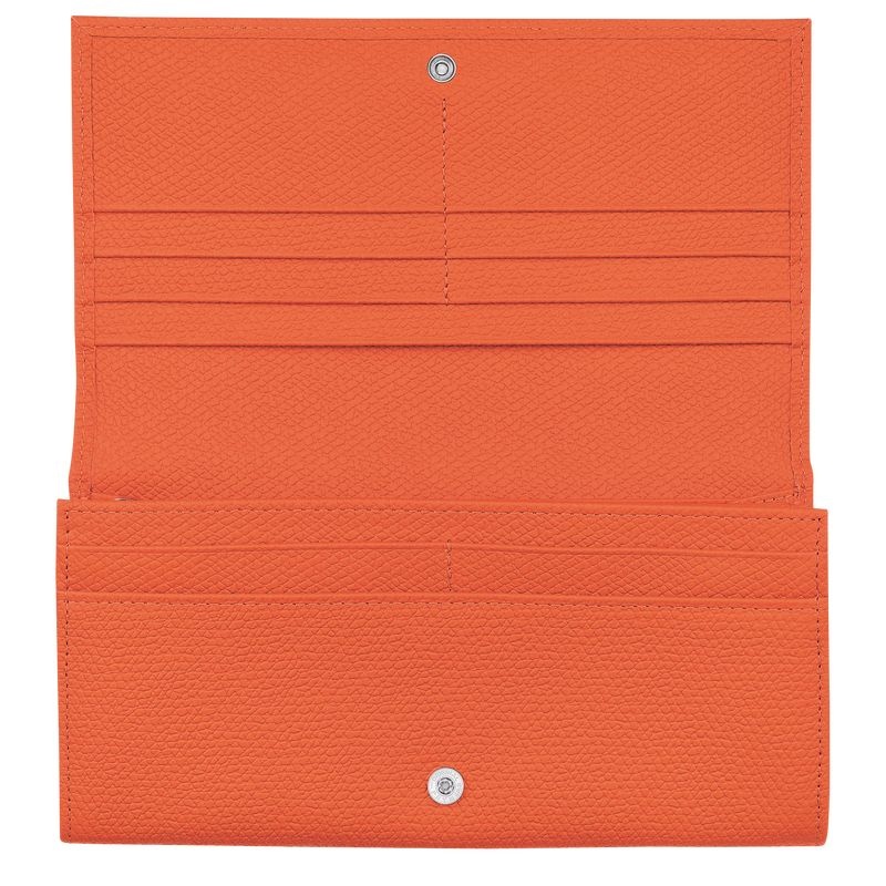 Orange Longchamp Roseau Continental Women's Wallet | 8072-DOSTU