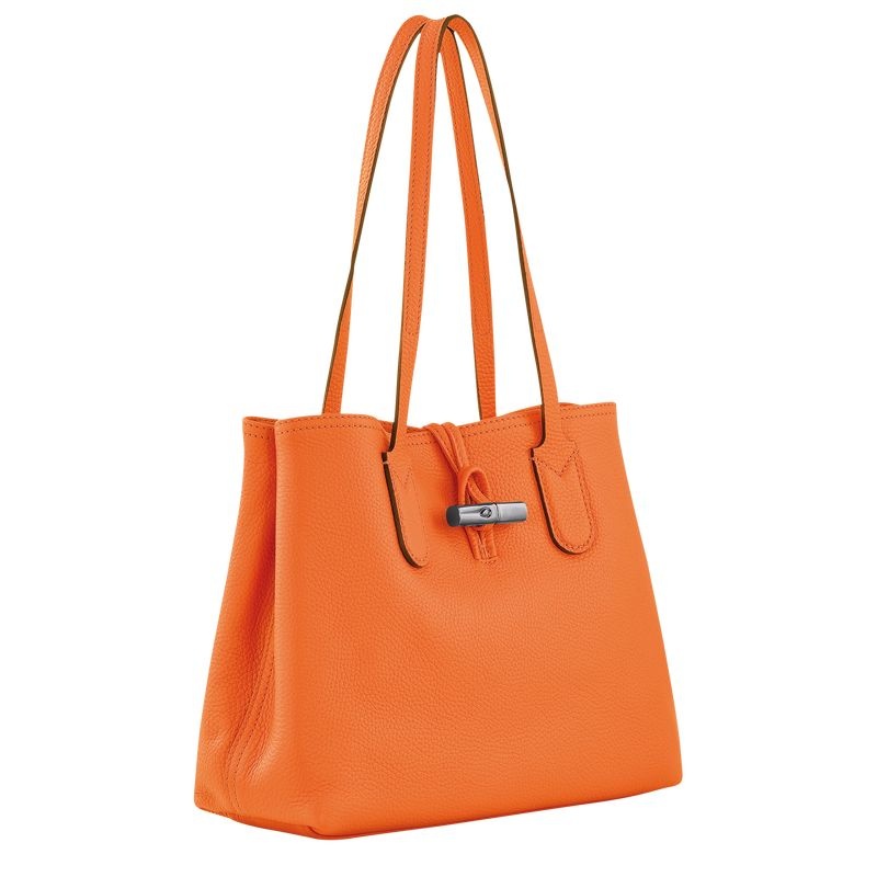 Orange Longchamp Roseau Essential M Women's Tote Bags | 6351-JNUIK