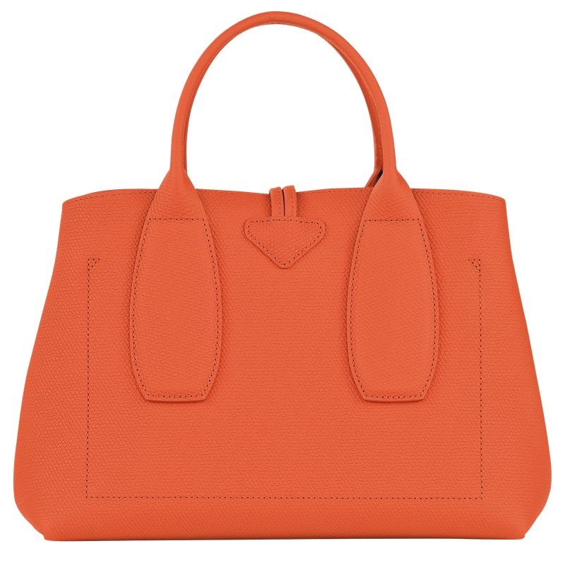 Orange Longchamp Roseau M Women's Handbag | 7629-ERVMD