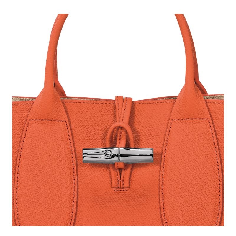 Orange Longchamp Roseau M Women's Handbag | 7629-ERVMD