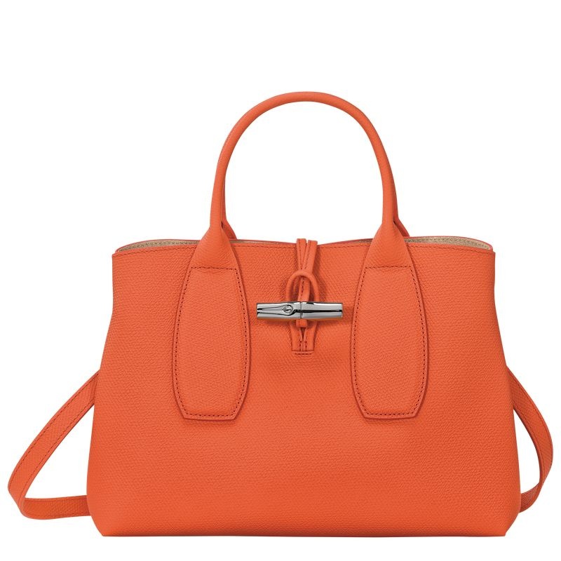 Orange Longchamp Roseau M Women\'s Handbag | 7629-ERVMD