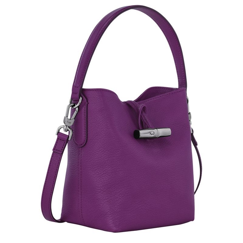 Purple Longchamp Roseau XS Women's Bucket Bags | 3618-NMDJR