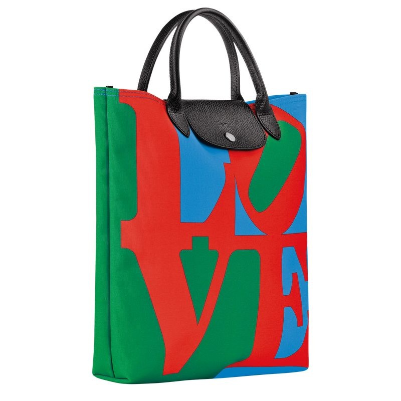 Red / Navy Longchamp x Robert Indiana L Women's Handbag | 9416-WGQKB