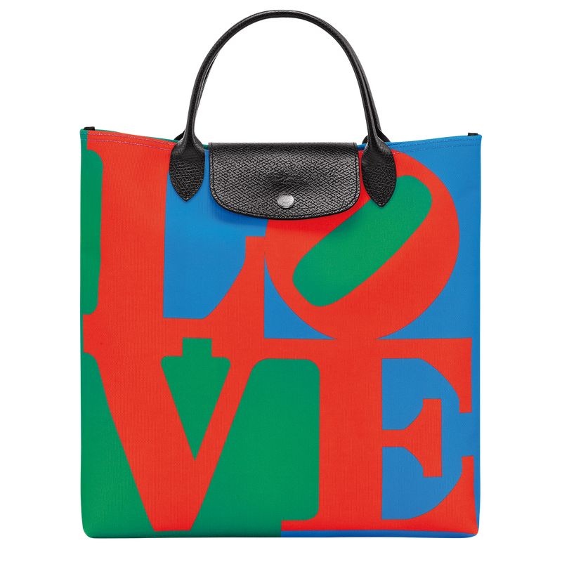 Red / Navy Longchamp x Robert Indiana L Women\'s Handbag | 9416-WGQKB