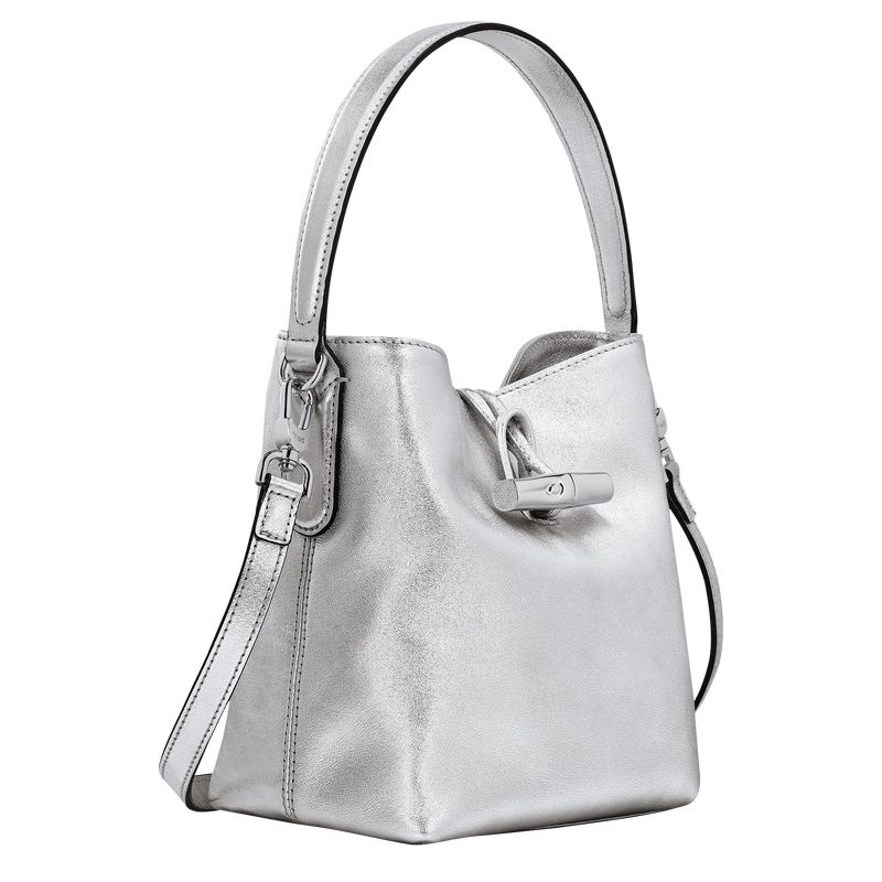 Silver Longchamp Roseau XS Women's Bucket Bags | 7231-GKZHE