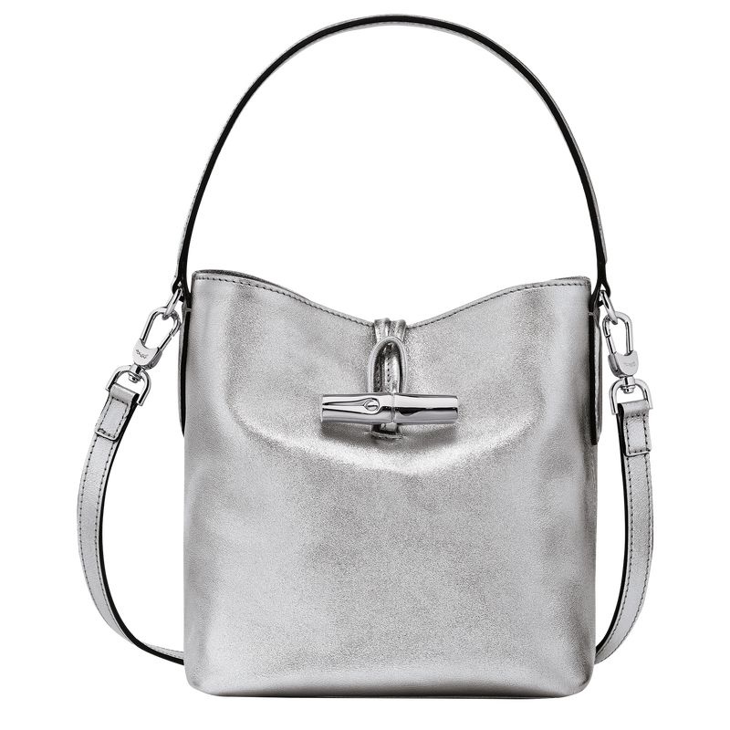 Silver Longchamp Roseau XS Women\'s Bucket Bags | 7231-GKZHE