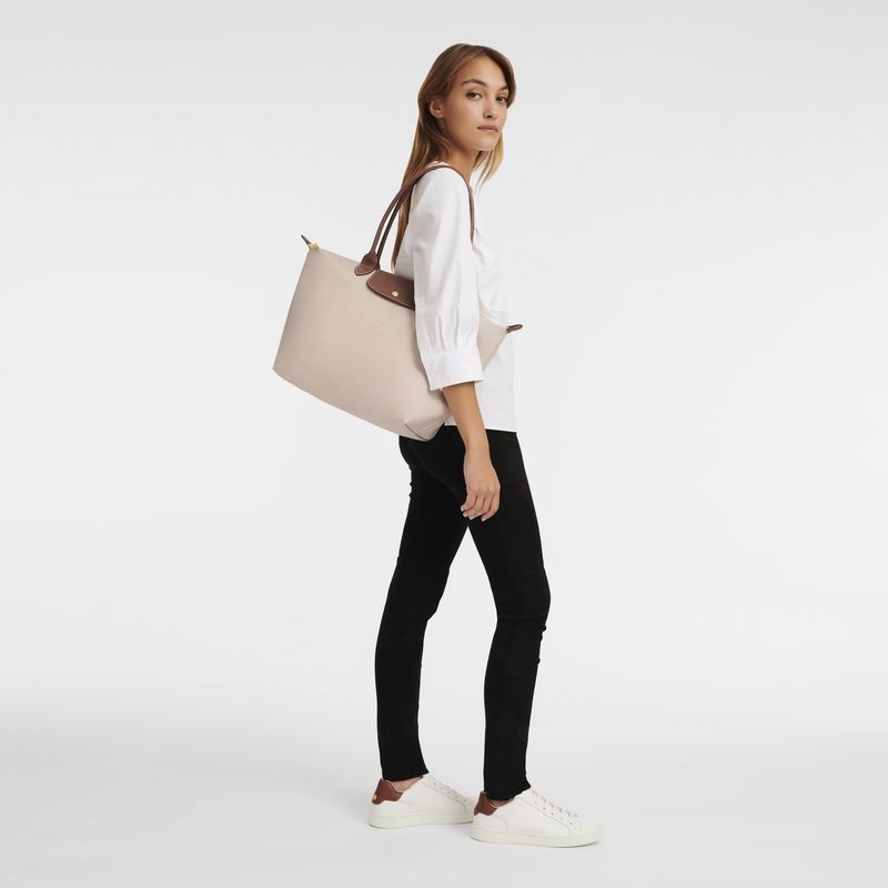 White Longchamp Le Pliage Original L Women's Tote Bags | 8315-RINWD