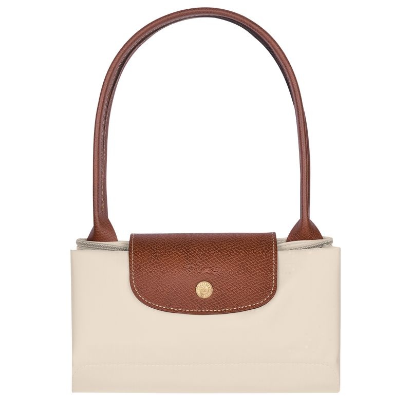 White Longchamp Le Pliage Original M Women's Tote Bags | 0146-XHLCY